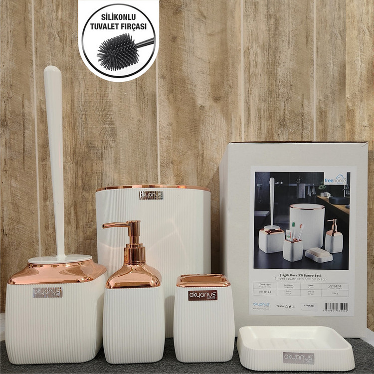 ست سرویس بهداشتی 5 پارچه فری هوم مدل Black Copper