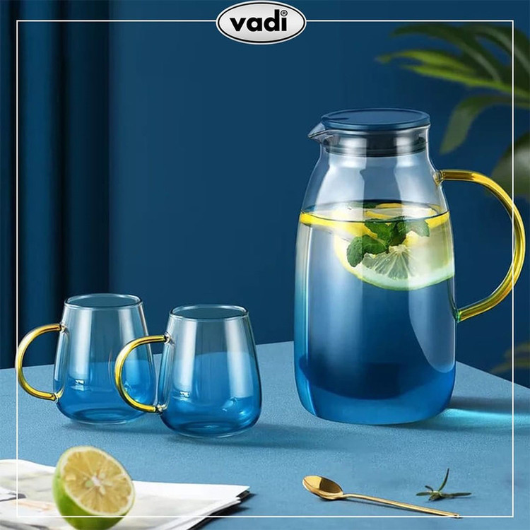 سرویس پارچ و لیوان 7 پارچه وادی مدل Blue Life
