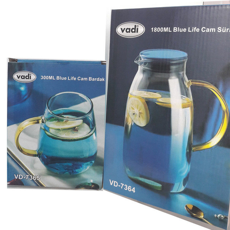 سرویس پارچ و لیوان 7 پارچه وادی مدل Blue Life