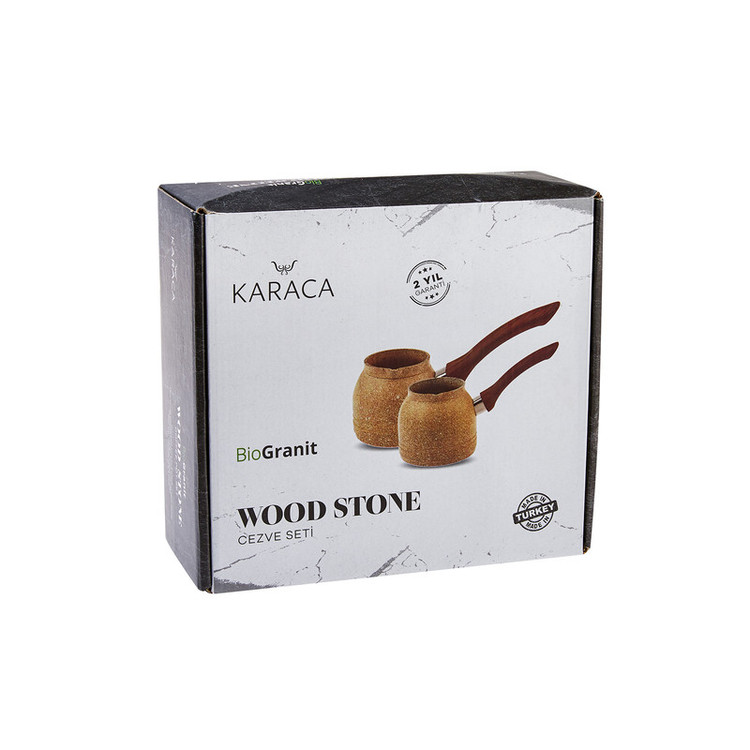 قهوه جوش کاراجا مدل WOOD STONE مجموعه 2 عددی