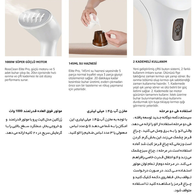 اتو بخار رُزکلین مدل Elite Pro