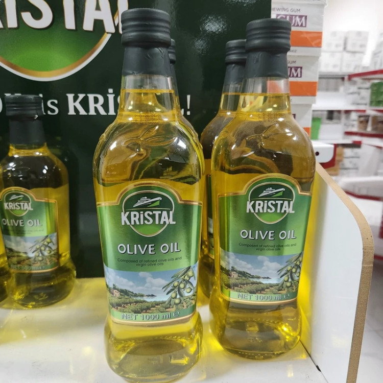 روغن زیتون خالص کریستال شیشه ای ترکیه حجم یک لیتر
