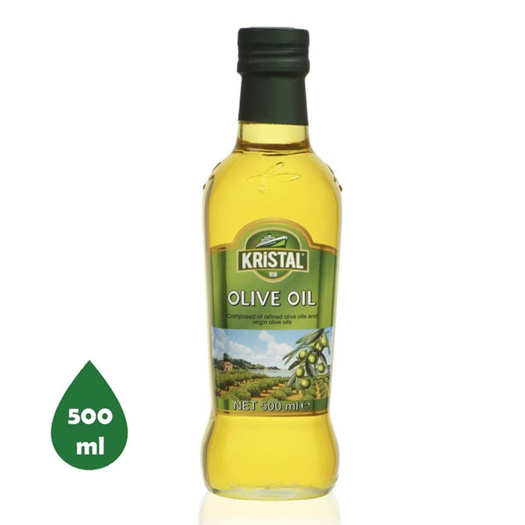 روغن زیتون خالص کریستال شیشه ای ترکیه حجم 500 میلی لیتر