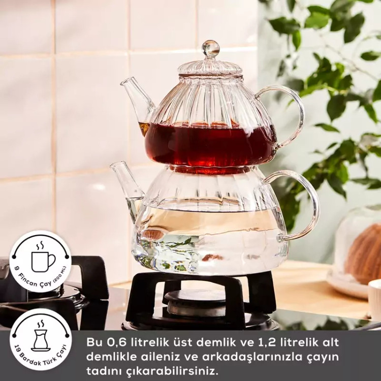 ست کتری و قوری کاراجا مدل LORI بوروسیلیکات