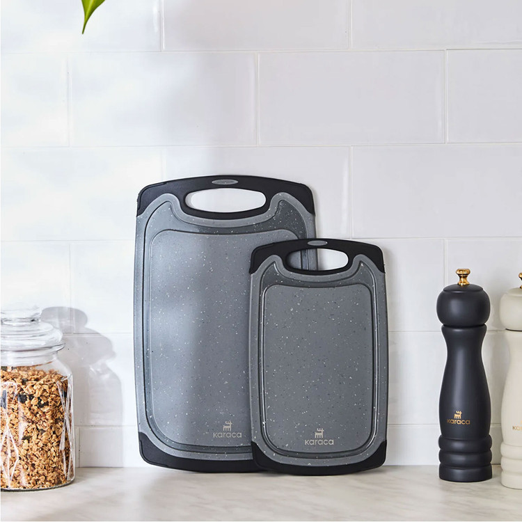 تخته برش کاراجا مدل Daily Granit مجموعه 2 عددی طوسی