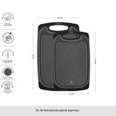 تخته برش کاراجا مدل Daily Granit مجموعه 2 عددی طوسی