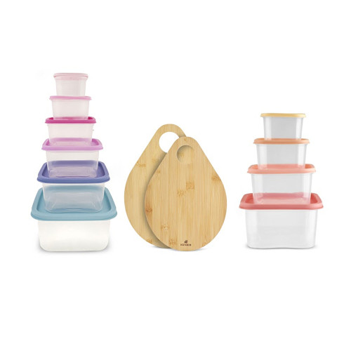 تخته برش و ظرف نگهدارنده کاراجا مدل DAMLA مجموعه 12 عددی