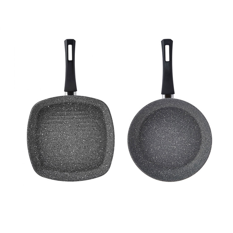 Karaca Biogranit Gris Pan Grill Set Gray